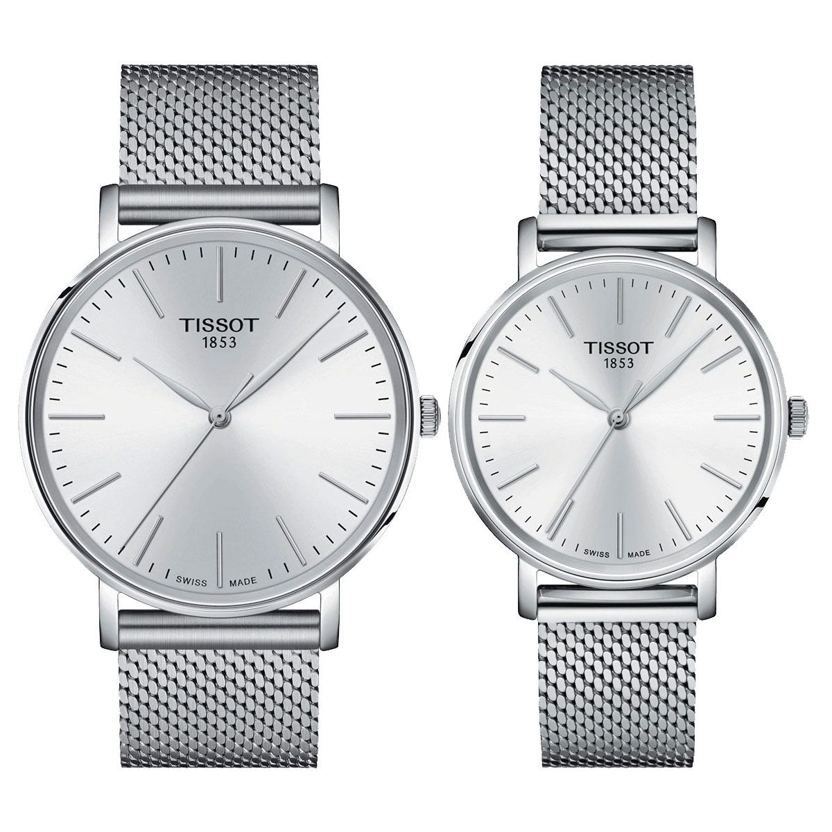 Tissot Everytime Gent Quartz Silver Dial Silver Mesh Bracelet Watch for Men - T143.410.11.011.00 Watches Tissot   