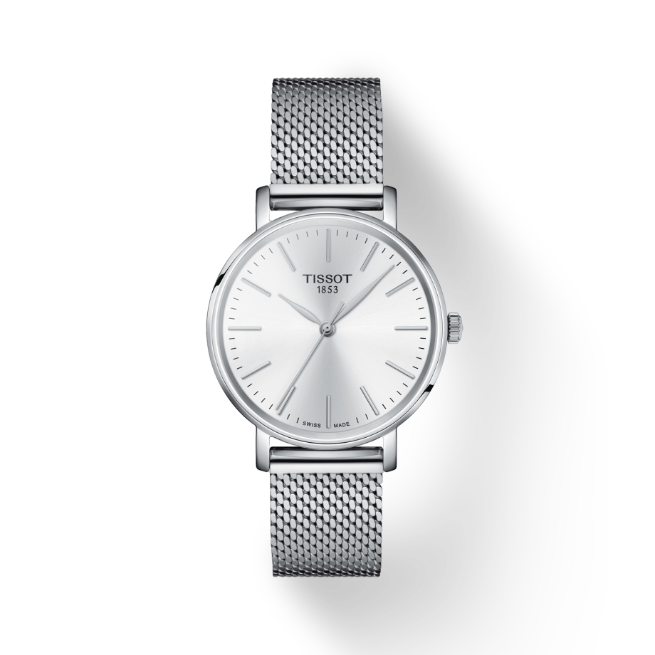 Tissot Everytime Lady Silver Dial Stainless Steel Mesh Bracelet Watch for Women - T143.210.11.011.00 Watches Tissot   