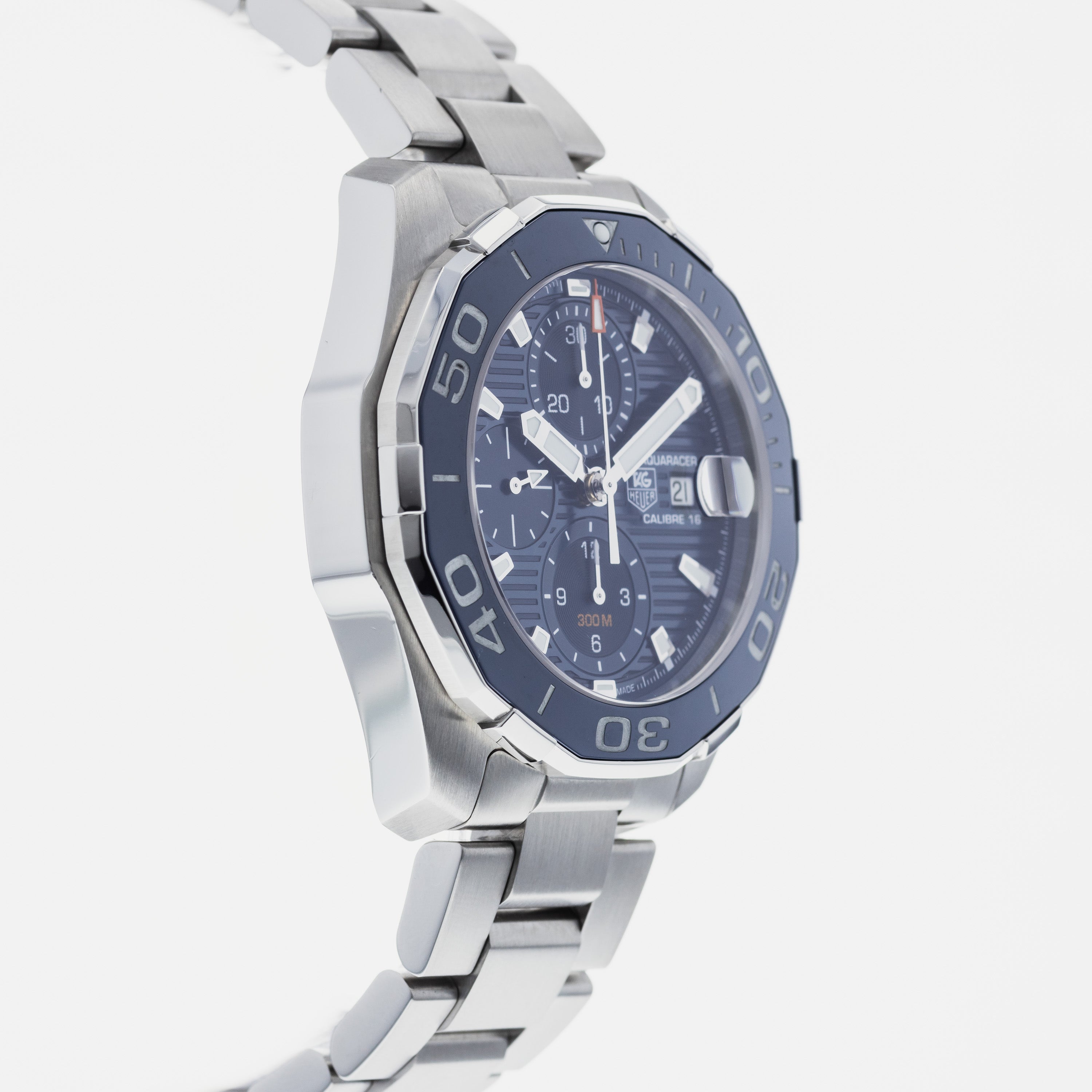 Tag Heuer Aquaracer Calibre 16 43mm Blue Dial Silver Steel Strap Watch for Men - CAY211B.BA0927 Watches Tag Heuer   