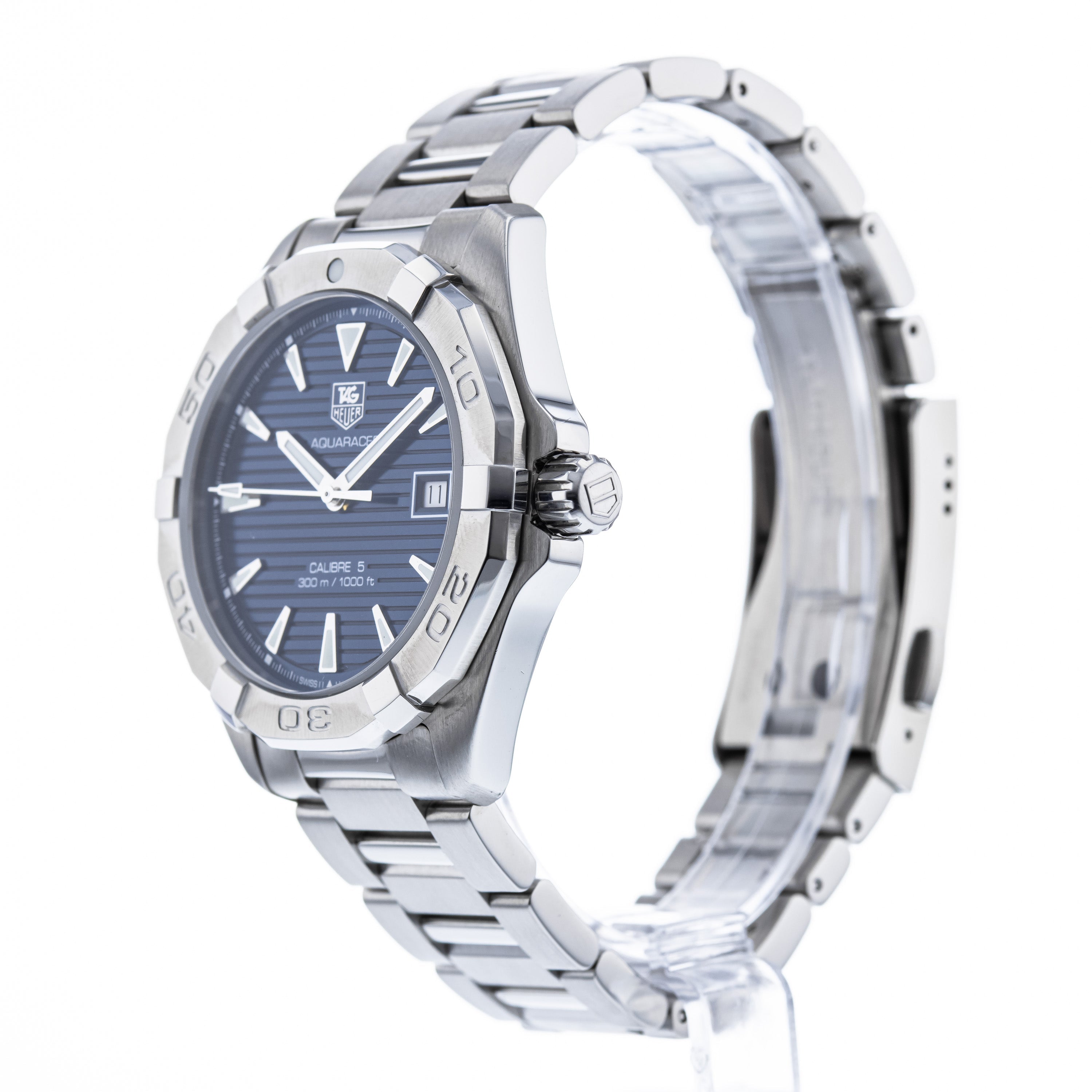 Tag Heuer Aquaracer Automatic 41mm Blue Dial Silver Steel Strap Watch for Men - WAY2112.BA0928 Watches Tag Heuer   