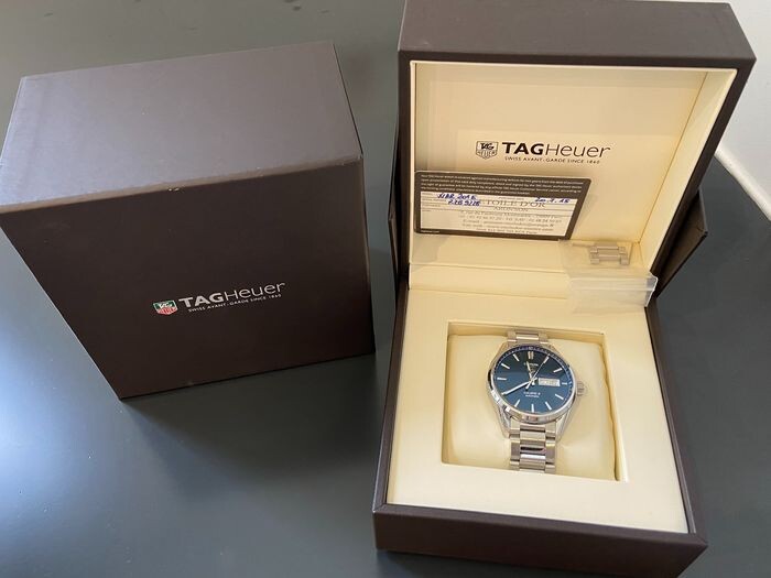 Tag Heuer Carrera Automatic 41mm Blue Dial Silver Steel Strap Watch for Men - WAR201E.BA0723 Watches Tag Heuer   