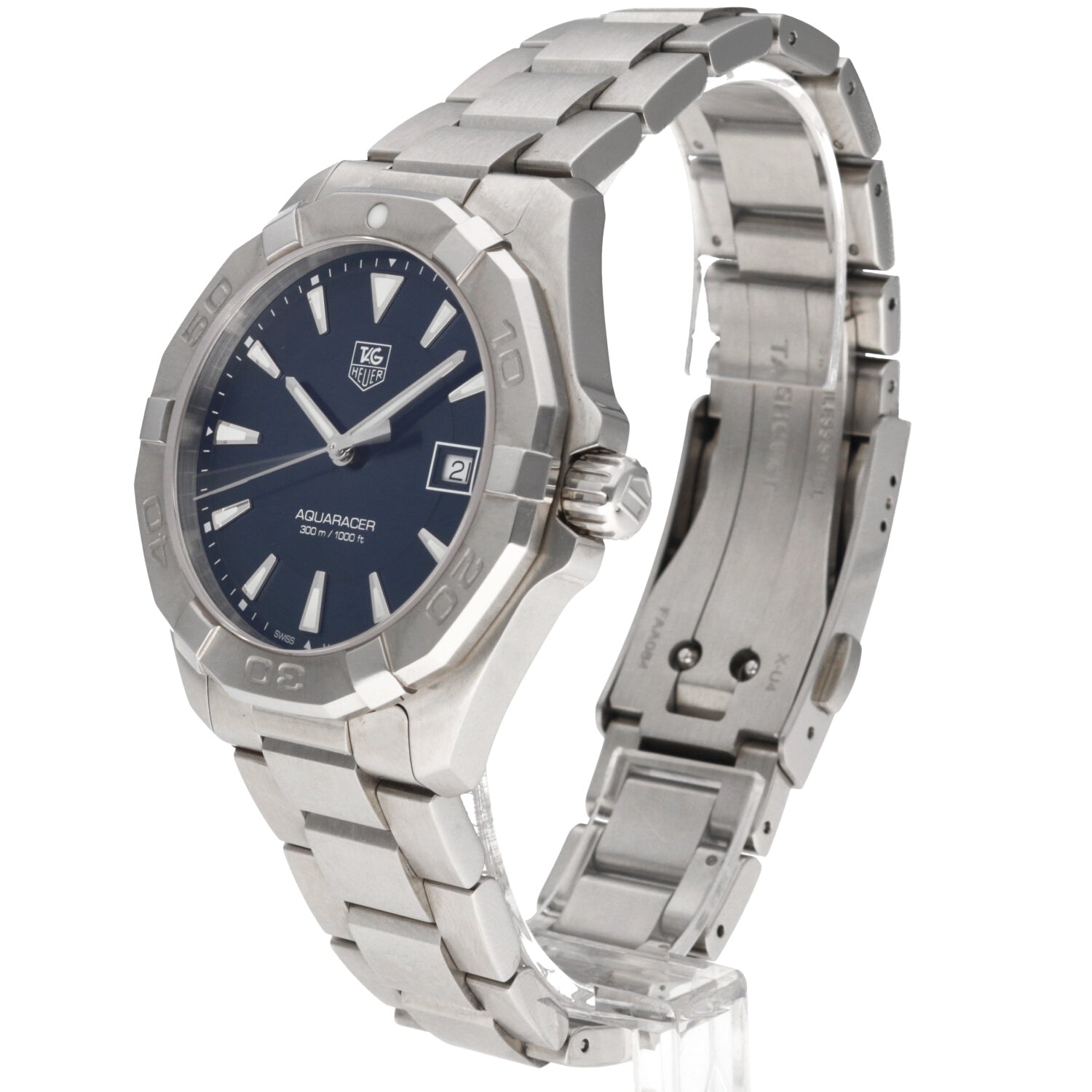 Tag Heuer Aquaracer 41mm Quartz Blue Dial Silver Steel Strap Watch for Men - WAY1112.BA0928 Watches Tag Heuer   