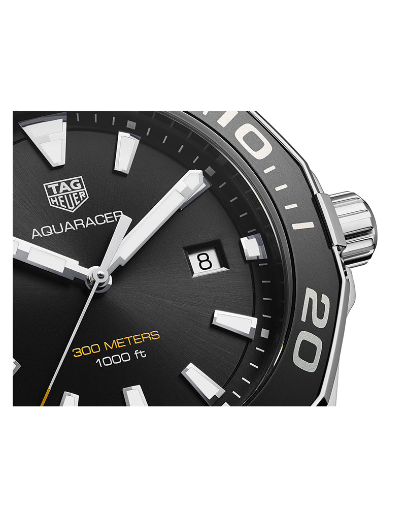 Tag Heuer Aquaracer 40mm Quartz Black Dial Black Rubber Strap Watch for Men -  WAY101A.FT6141 Watches Tag Heuer   