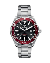 Tag Heuer Aquaracer 43mm Black Dial Silver Steel Strap Watch for Men - WAY101B.BA0746 Watches Tag Heuer   