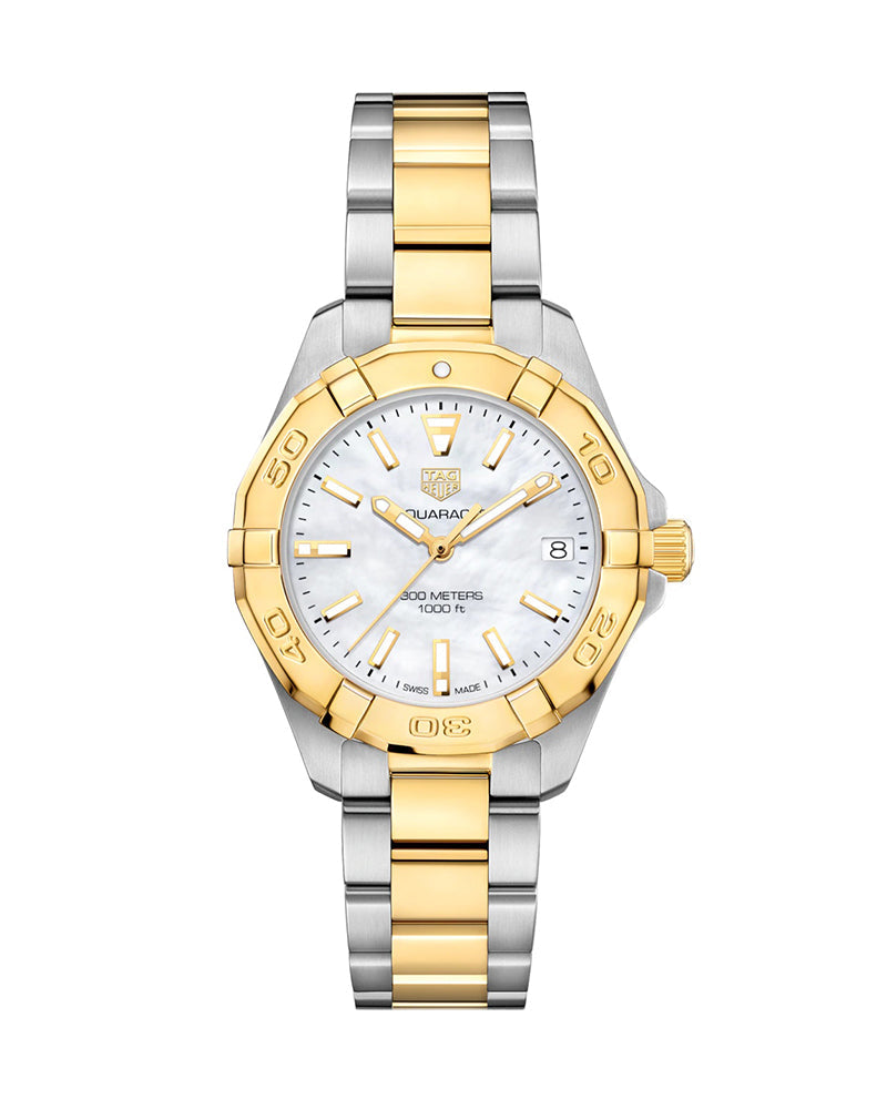 Tag Heuer Aquaracer Mother of Pearl Dial Two Tone Steel Strap Watch for Women - WBD1320.BB0320 Watches Tag Heuer   