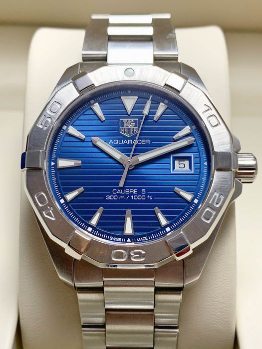 Tag Heuer Aquaracer Automatic 41mm Blue Dial Silver Steel Strap Watch for Men - WAY2112.BA0928 Watches Tag Heuer   
