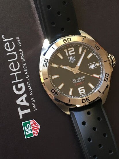 Tag Heuer Formula 1 Automatic 41mm Black Dial Black Rubber Strap Watch for Men - WAZ2113.FT8023 Watches Tag Heuer   