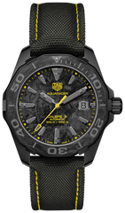 Tag Heuer Aquaracer Calibre 5 Black NATO Strap Carbon Dial Watch for Men - WBD218B.FC6446 Watches Tag Heuer   