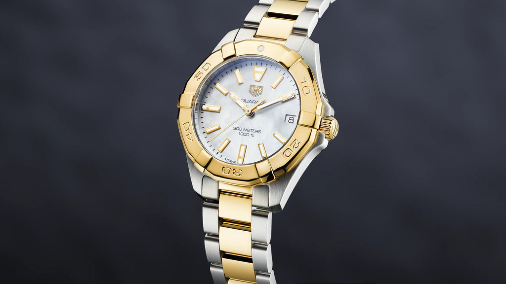 Tag Heuer Aquaracer Mother of Pearl Dial Two Tone Steel Strap Watch for Women - WBD1320.BB0320 Watches Tag Heuer   