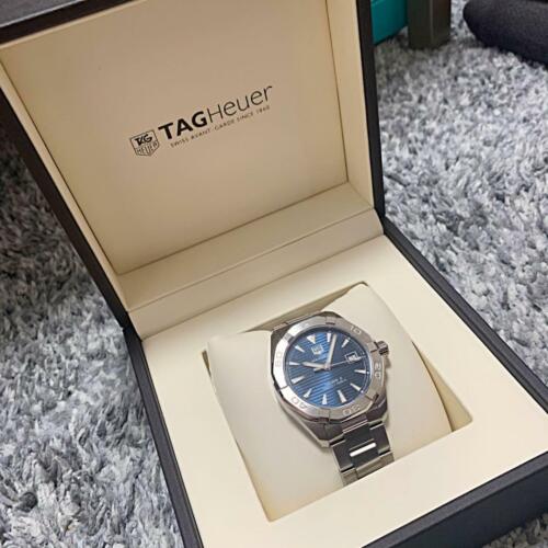 Tag Heuer Aquaracer Automatic 41mm Blue Dial Silver Steel Strap Watch for Men - WAY2112.BA0928 Watches Tag Heuer   