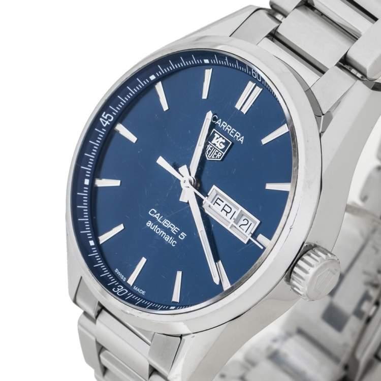 Tag Heuer Carrera Automatic 41mm Blue Dial Silver Steel Strap Watch for Men - WAR201E.BA0723 Watches Tag Heuer   