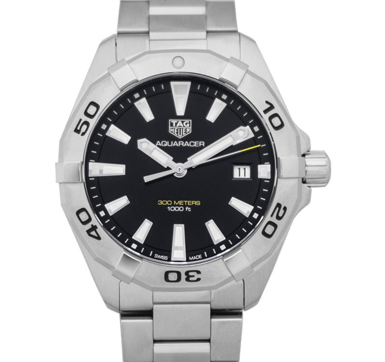 Tag Heuer Aquaracer Black Dial Silver Steel Strap Watch for Men - WBD1110.BA0928 Watches Tag Heuer   