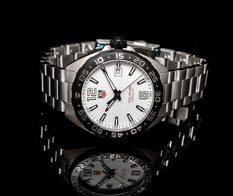 Tag Heuer Formula 1 Quartz 41mm White Dial Silver Steel Strap Watch for Men - WAZ1111.BA0875 Watches Tag Heuer   