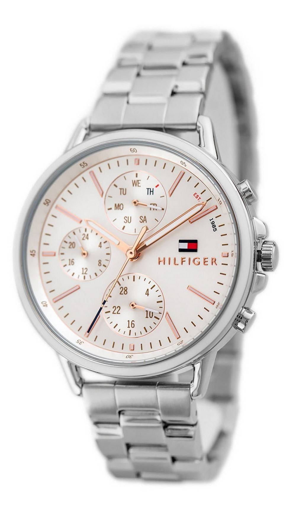 Tommy Hilfiger Carly White Dial Silver Stainless Steel Strap Watch for Women - 1781787 Watches Tommy Hilfiger   