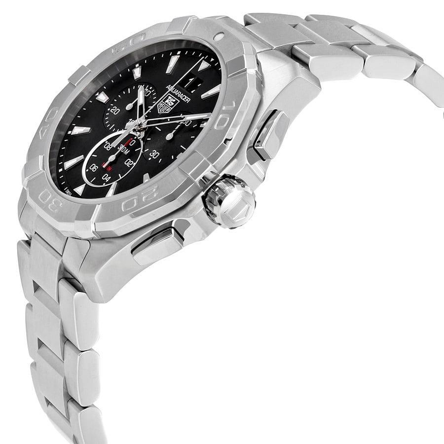 Tag Heuer Aquaracer Chronograph Black Dial Silver Steel Strap Watch for Men - CAY1110.BA0927 Watches Tag Heuer   