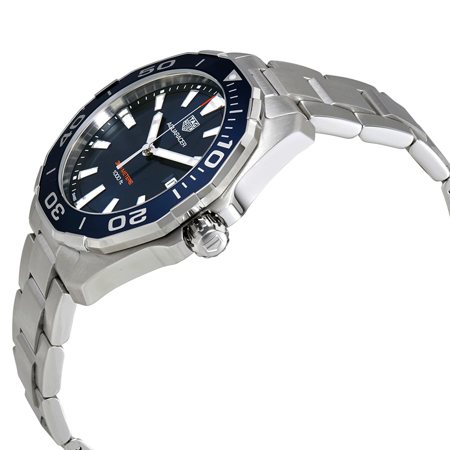 Tag Heuer Aquaracer 43mm Blue Dial Silver Steel Strap Watch for Men - WAY101C.BA0746 Watches Tag Heuer   