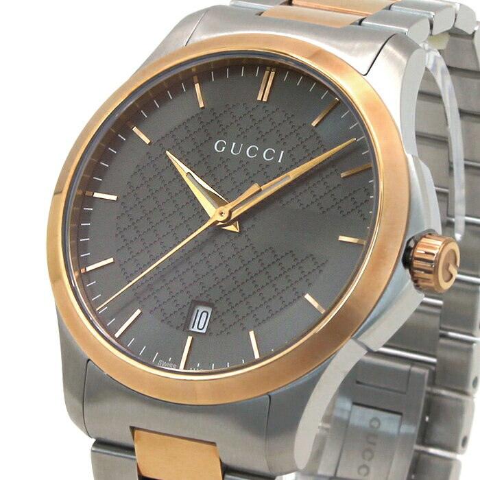 Gucci G Timeless Grey Dial Two Tone Steel Strap Watch For Men - YA126446 Watches Gucci   