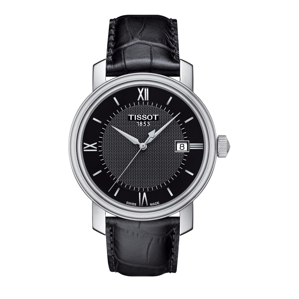 Tissot T Classic Bridgeport Black Dial Leather Strap Watch For Men - T097.410.16.058.00 Watches Tissot   