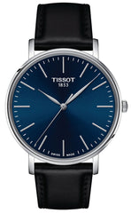 Tissot Everytime Gent Blue Dial Black Leather Strap Watch for Men - T143.410.16.041.00 Watches Tissot   