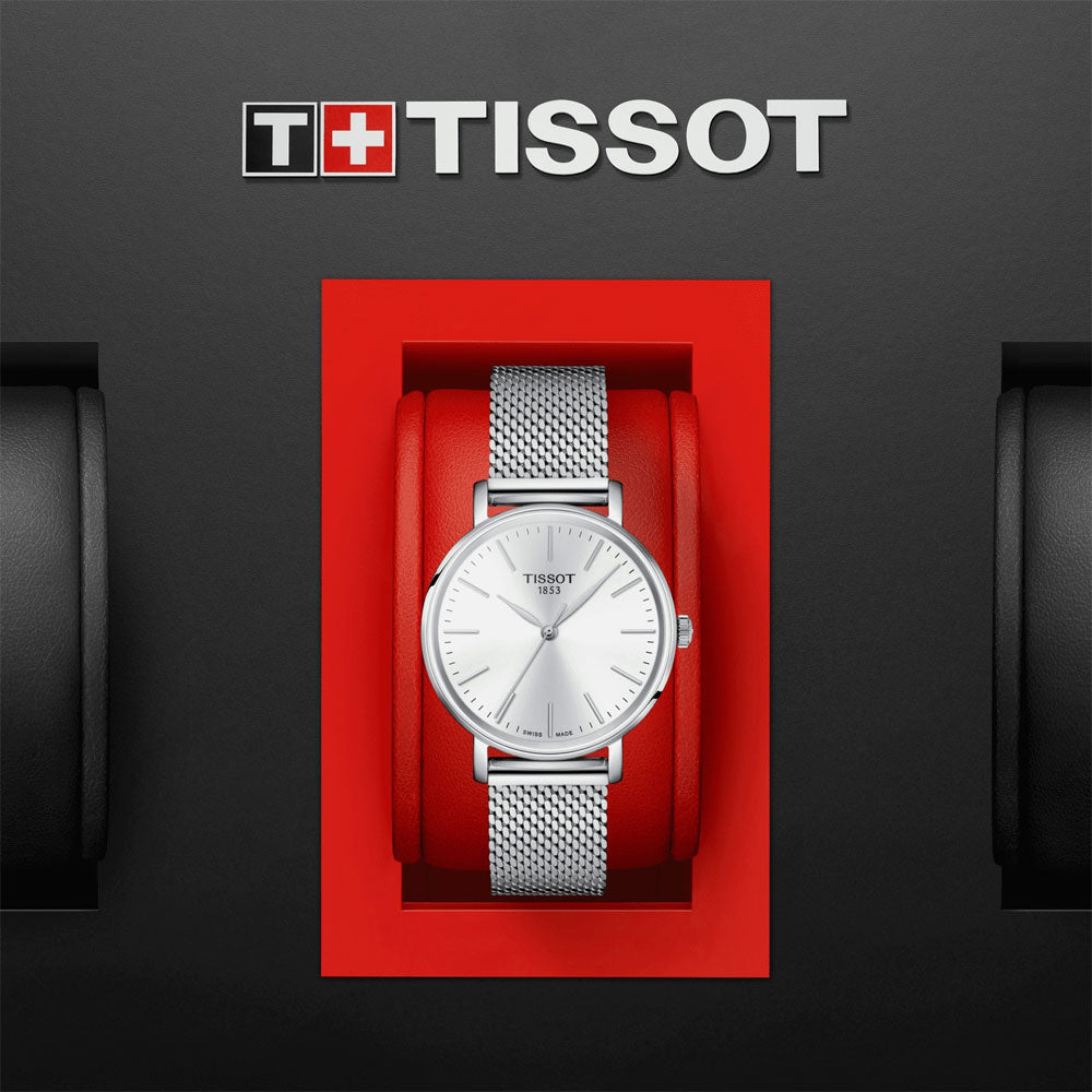 Tissot Everytime Lady Silver Dial Stainless Steel Mesh Bracelet Watch for Women - T143.210.11.011.00 Watches Tissot   