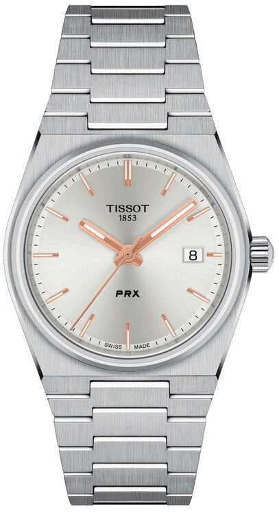 Tissot PRX 35mm Silver Dial Silver Steel Strap Watch For Women - T137.210.11.031.00 Watches Tissot   