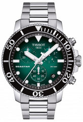 Tissot Seaster 1000 Chronograph Green Dial Silver Steel Strap Watch For Men - T120.417.11.091.01 Watches Tissot   