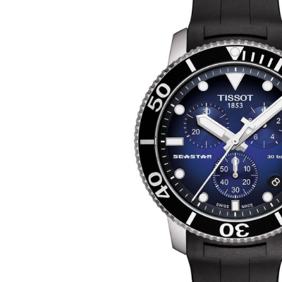 Tissot Seastar 1000 Chronograph Blue Dial Black Rubber Strap Watch For Men - T120.417.17.041.00 Watches Tissot   