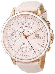 Tommy Hilfiger Carly Cream Dial Cream Leather Strap Watch for Women -1781789 Watches Tommy Hilfiger   