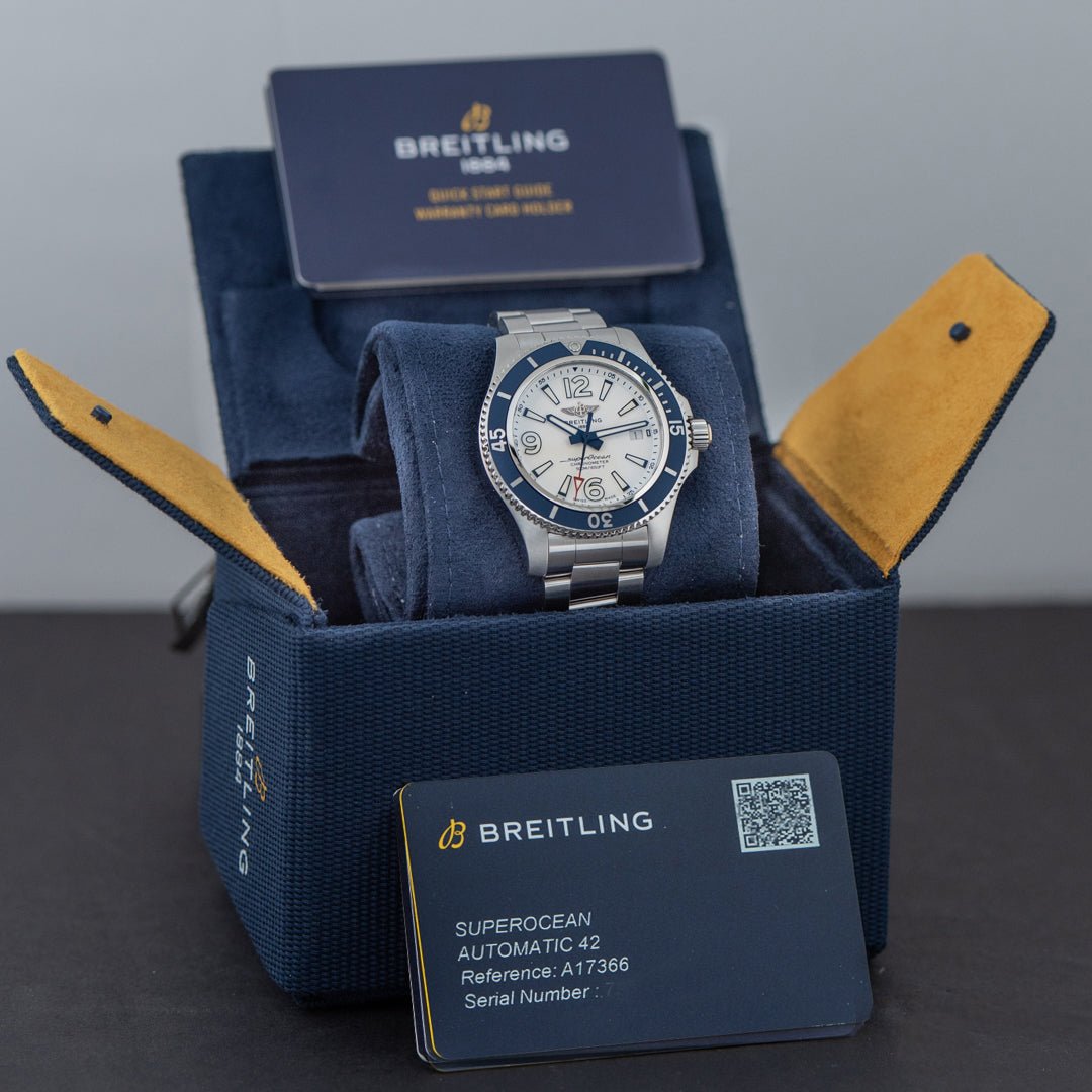 Breitling Superocean 42mm White Dial Silver Steel Strap Watch for Men - A17366D81A1A1 Watches Breitling   