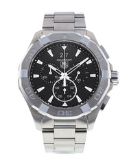 Tag Heuer Aquaracer Chronograph Black Dial Silver Steel Strap Watch for Men - CAY1110.BA0927 Watches Tag Heuer   