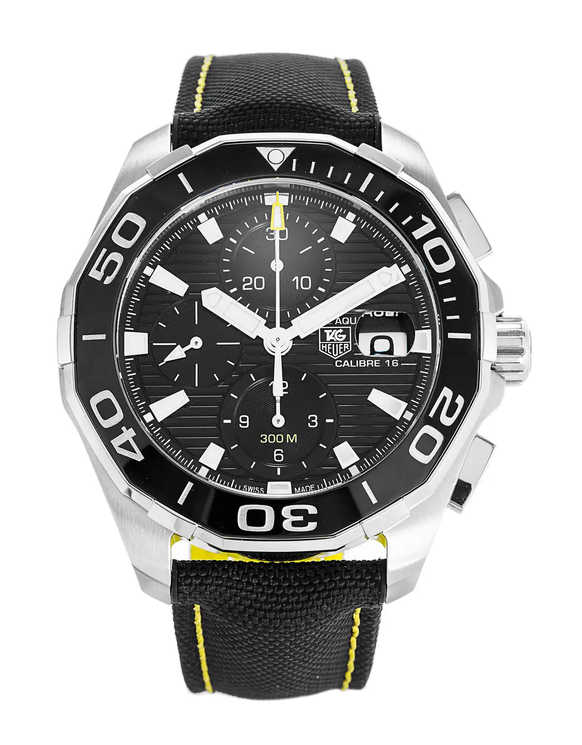 Tag Heuer Aquaracer Automatic Chronograph Black Dial Black Nylon Strap Watch for Men - CAY211A.FC6361 Watches Tag Heuer   