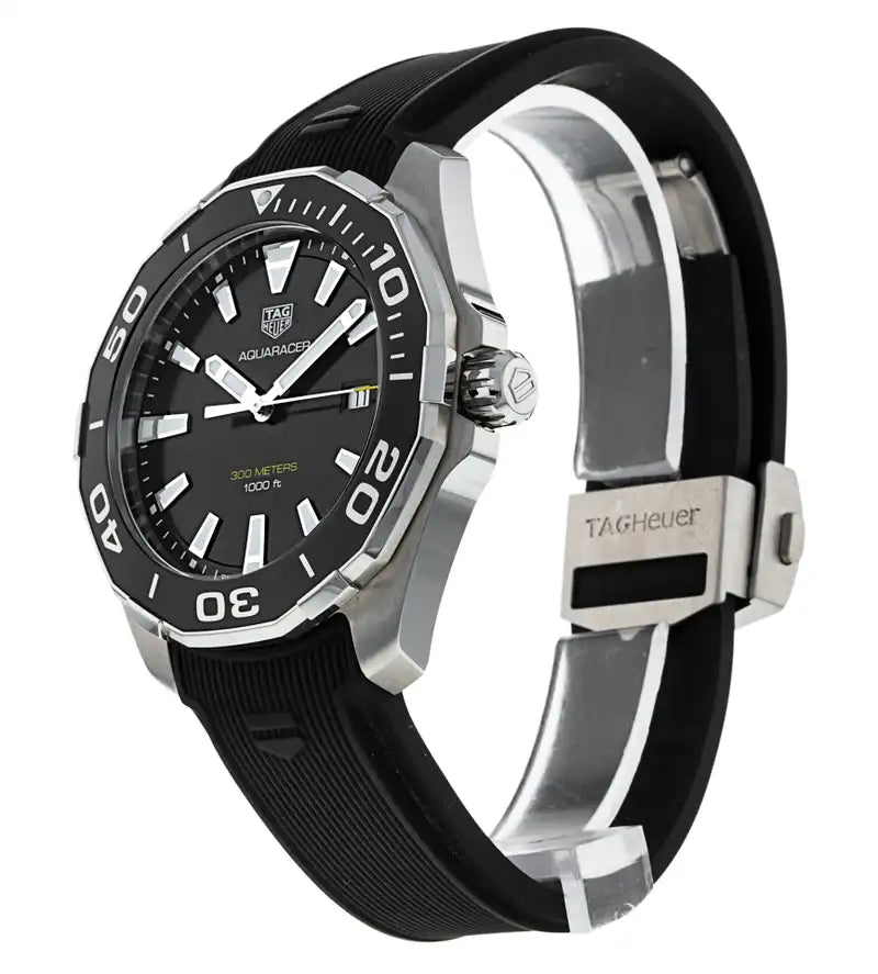 Tag Heuer Aquaracer 40mm Quartz Black Dial Black Rubber Strap Watch for Men -  WAY101A.FT6141 Watches Tag Heuer   