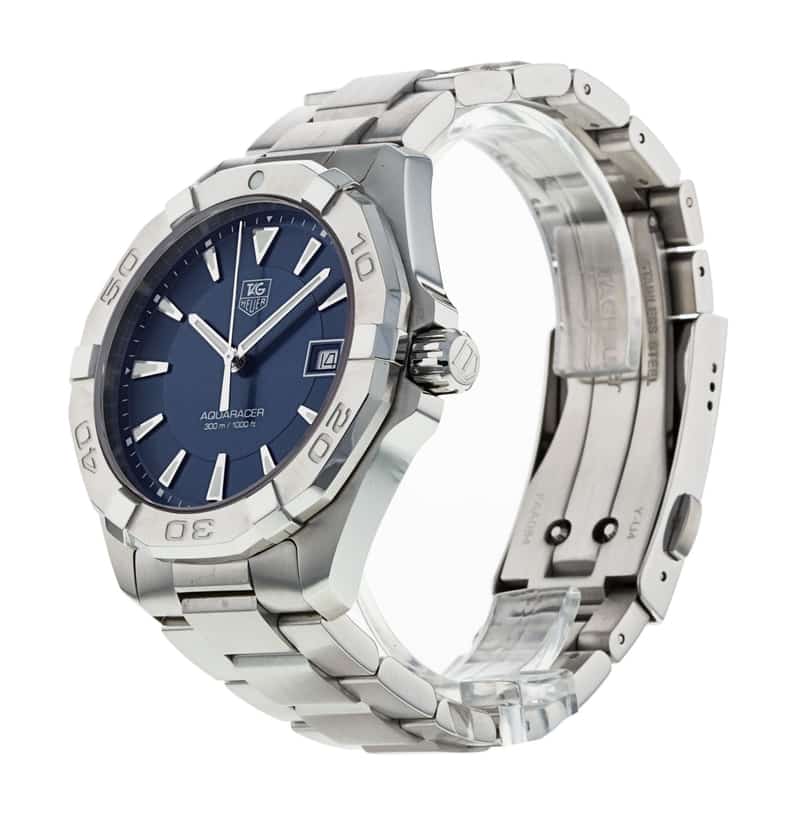 Tag Heuer Aquaracer 41mm Quartz Blue Dial Silver Steel Strap Watch for Men - WAY1112.BA0928 Watches Tag Heuer   