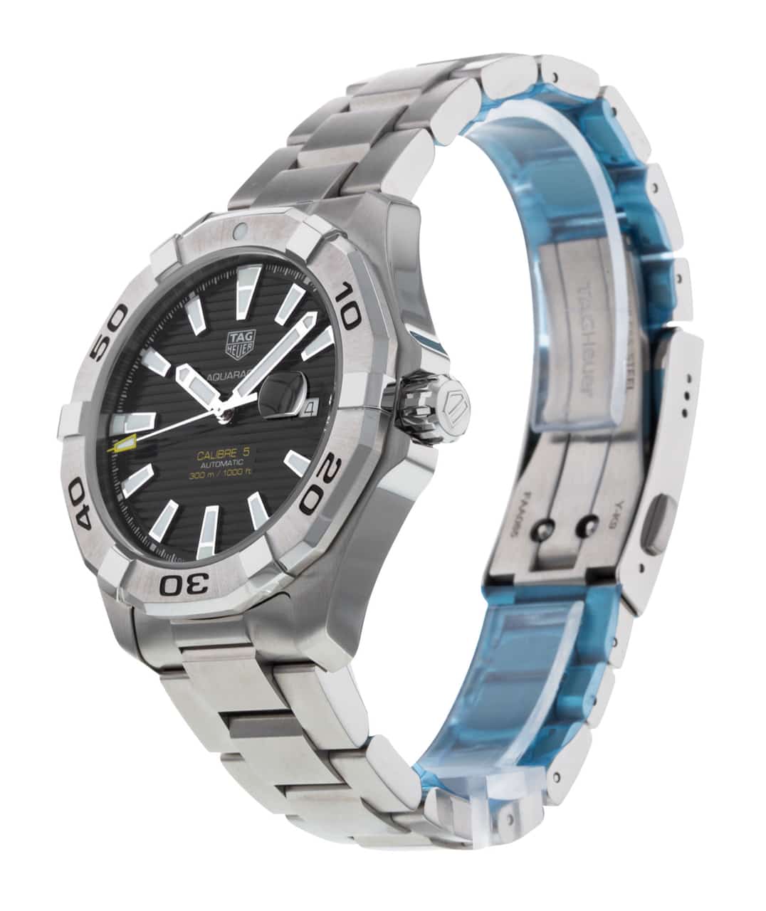 Tag Heuer Aquaracer Automatic Black Dial Silver Steel Strap Watch for Men - WAY2010.BA0927 Watches Tag Heuer   