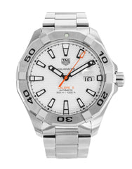 Tag Heuer Aquaracer Calibre 5 Automatic White Dial Silver Steel Strap Watch for Men - WAY2013.BA0927 Watches Tag Heuer   