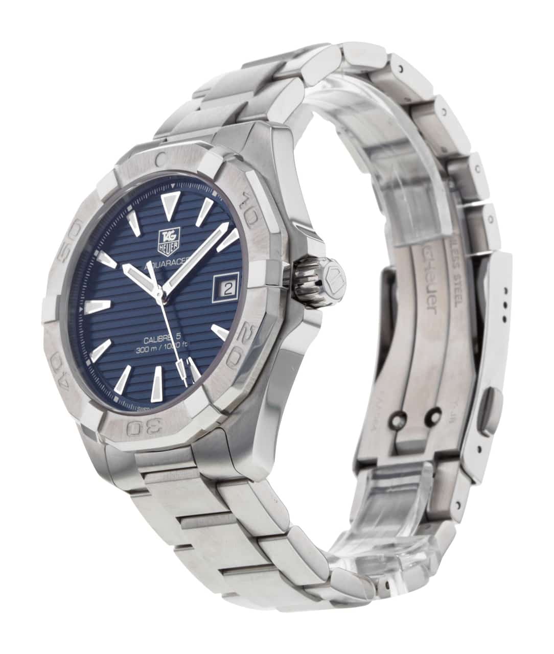 Tag Heuer Aquaracer Automatic 41mm Blue Dial Silver Steel Strap Watch for Men - WAY2112.BA0928 Watches Tag Heuer   