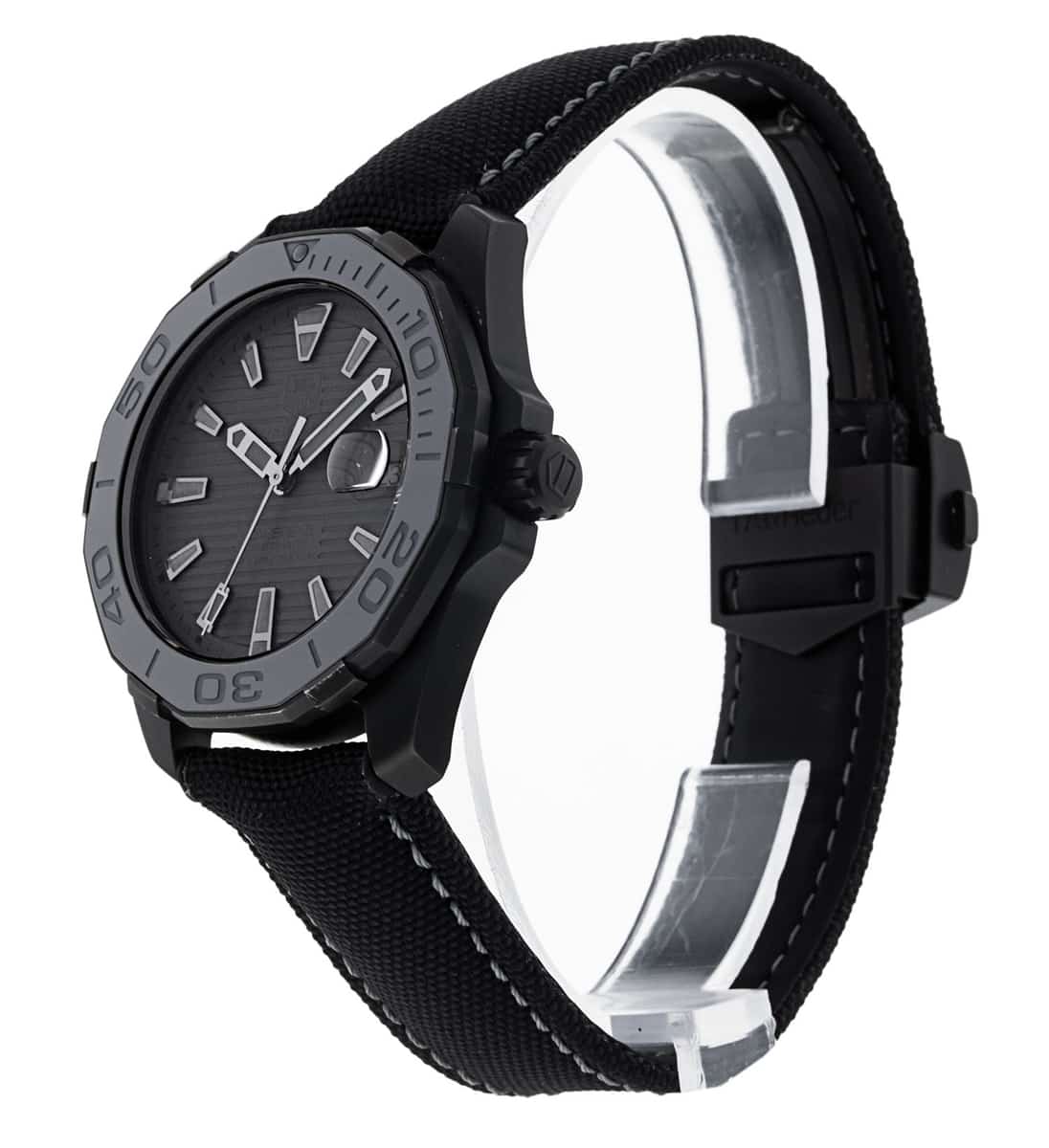 Tag Heuer Aquaracer 300 Swiss Limited Edition Black Dial Black Nylon Strap Watch for Men - WAY218B.FC6364 Watches Tag Heuer   