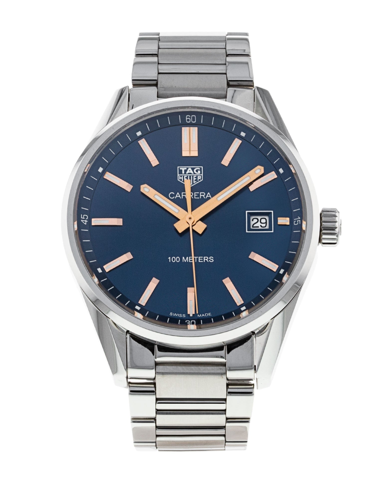 Tag Heuer Carrera Quartz Blue Dial Silver Steel Strap Watch for Women - WAR1112.BA0601 Watches Tag Heuer   