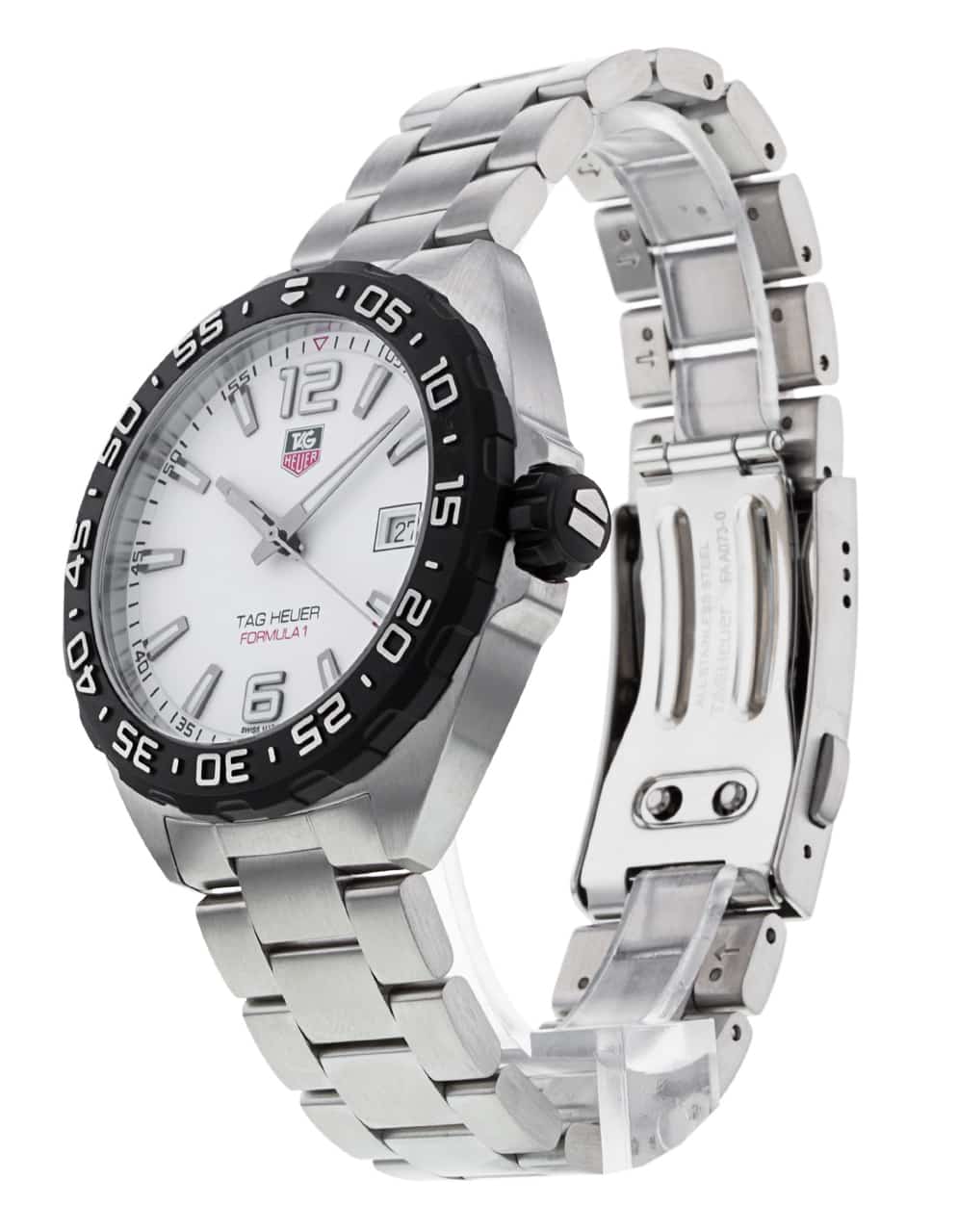 Tag Heuer Formula 1 Quartz 41mm White Dial Silver Steel Strap Watch for Men - WAZ1111.BA0875 Watches Tag Heuer   