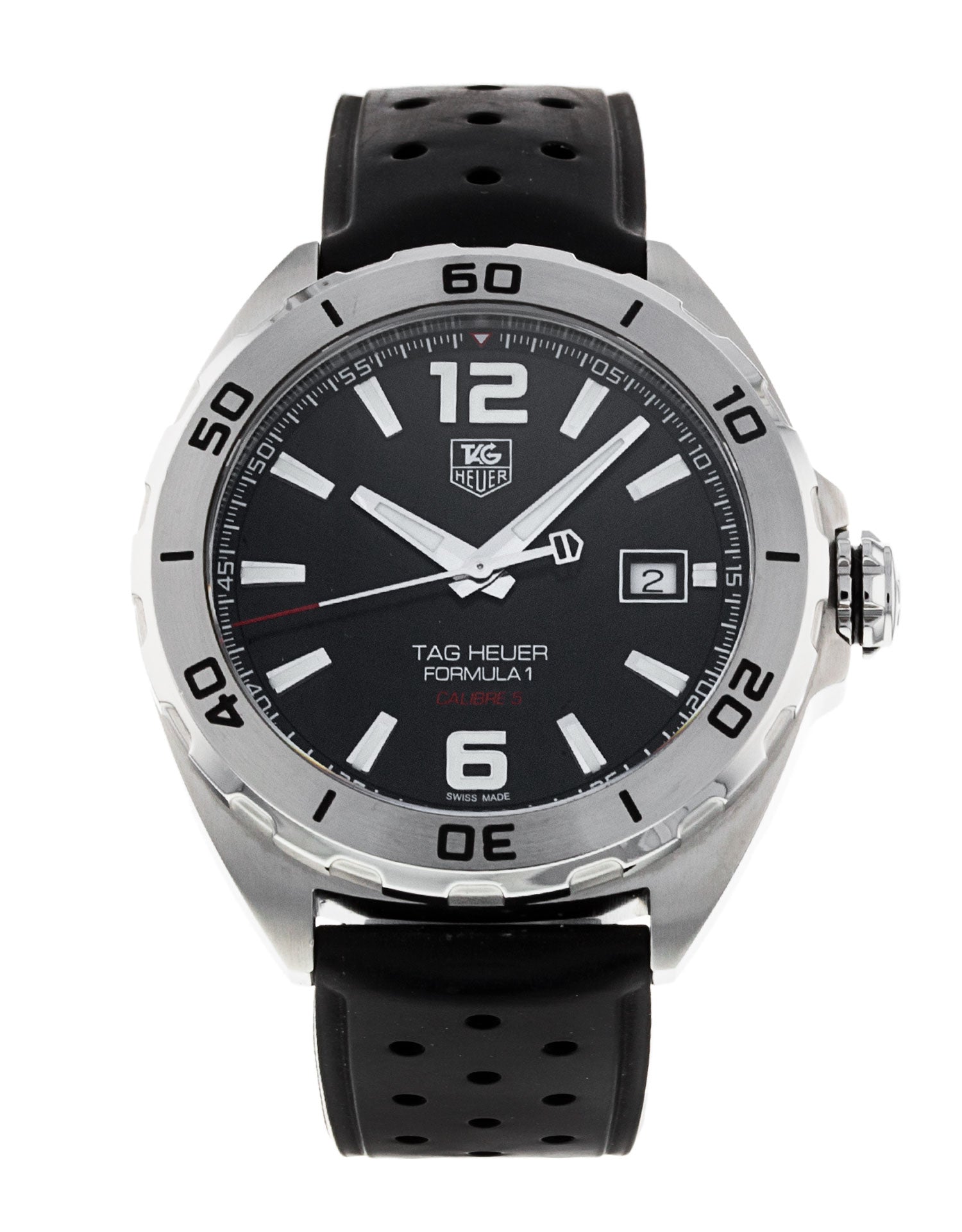 Tag Heuer Formula 1 Automatic 41mm Black Dial Black Rubber Strap Watch for Men - WAZ2113.FT8023 Watches Tag Heuer   