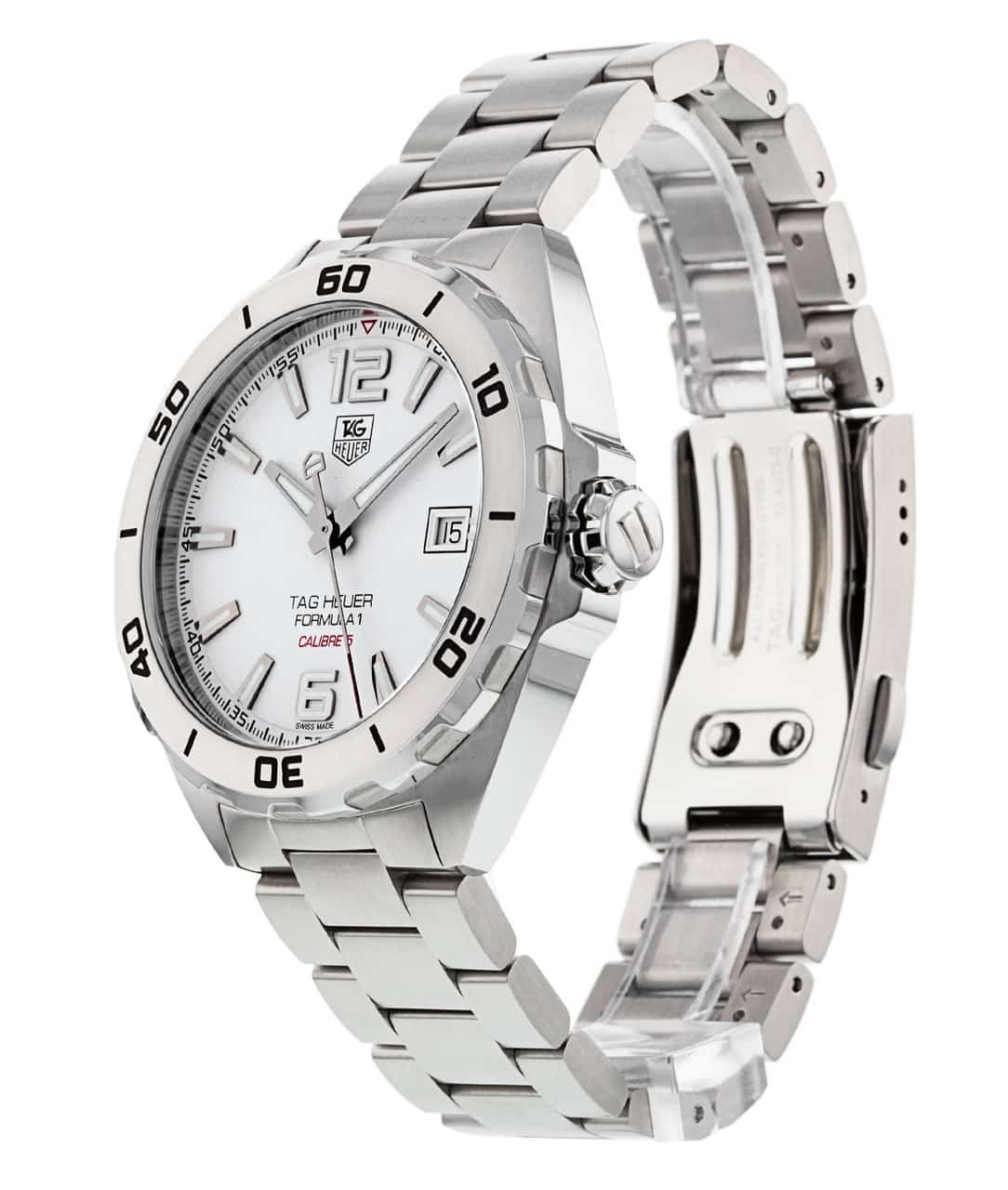 Tag Heuer Formula 1 Calibre 5 Automatic White Dial Silver Steel Strap Watch for Men - WAZ2114.BA0875 Watches Tag Heuer   