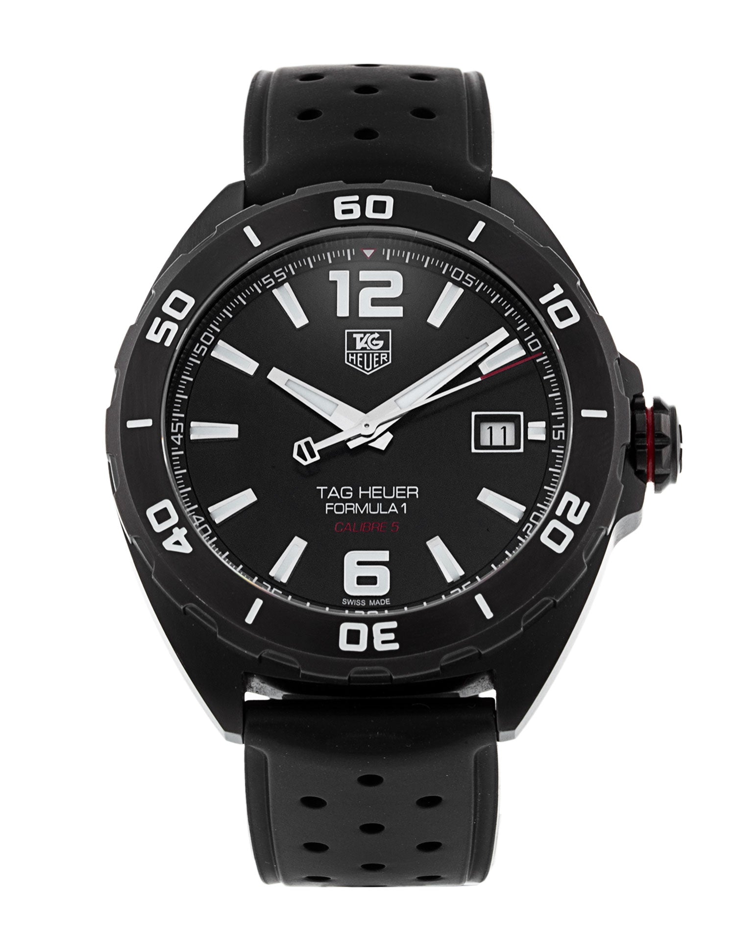 Tag Heuer Formula 1 Automatic 41mm Black Dial Black Rubber Strap Watch for Men - WAZ2115.FT8023 Watches Tag Heuer   