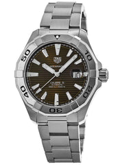 Tag Heuer Aquaracer Calibre 5 Automatic Brown Sunray Dial Silver Steel Strap Watch for Men - WAY2018.BA0927 Watches Tag Heuer   