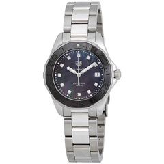 Tag Heuer Aquaracer Quartz 35mm Black Dial Silver Steel Strap Watch for Women - WAY131M.BA0748 Watches Tag Heuer   