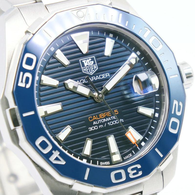 Tag Heuer Aquaracer Calibre 5 Blue Dial Silver Steel Strap Watch for Men - WAY211C.BA0928 Watches Tag Heuer   