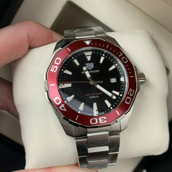 Tag Heuer Aquaracer 43mm Black Dial Silver Steel Strap Watch for Men - WAY101B.BA0746 Watches Tag Heuer   