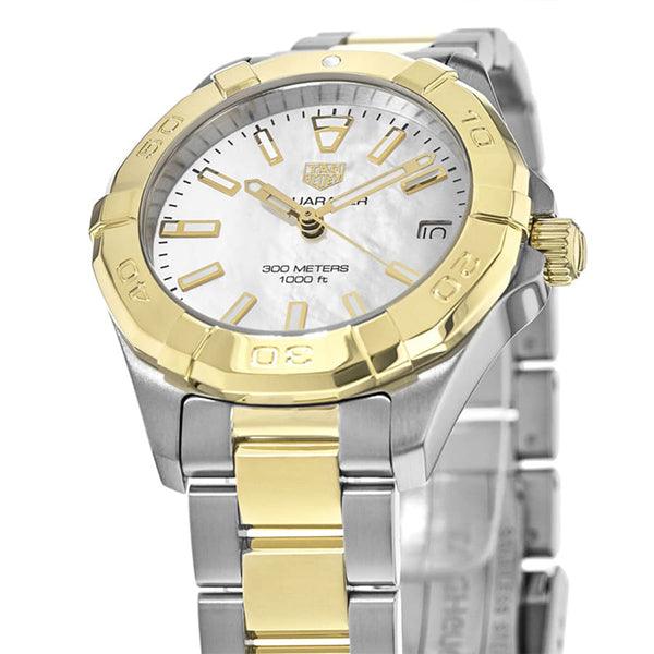 Tag Heuer Aquaracer Quartz 32mm White Mother of Pearl Dial Two Tone Steel Strap Watch for Women - WBD1322.BB0320 Watches Tag Heuer   