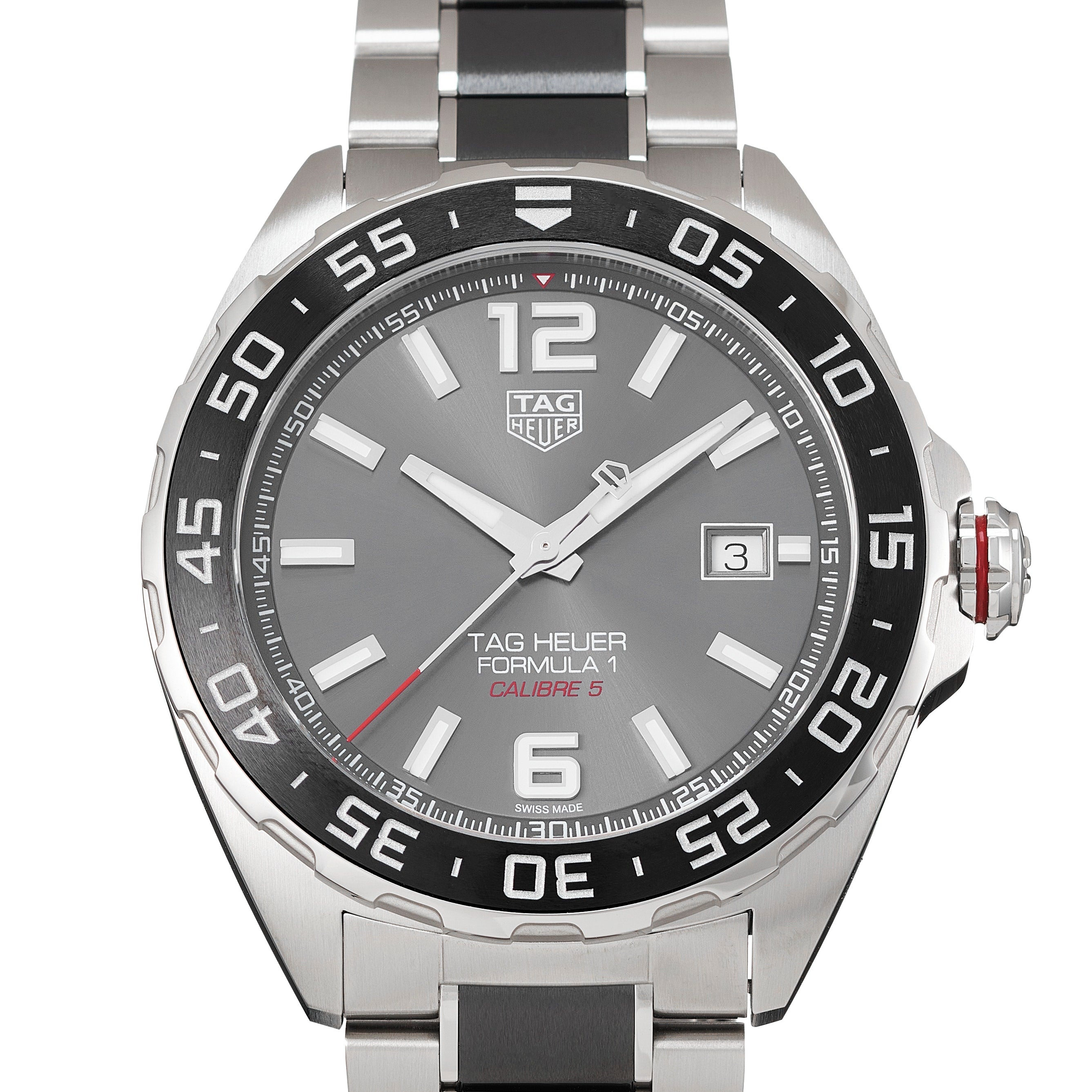 Tag Heuer Formula 1 Calibre 5 Anthracite Dial Two Tone Steel Strap Watch for Men - WAZ2011.BA0843 Watches Tag Heuer   