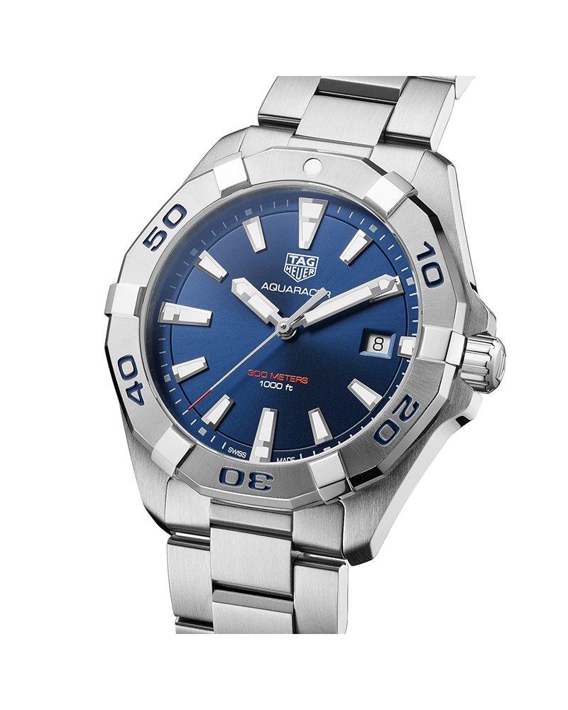 Tag Heuer Aquaracer Silver Stainless Steel Blue Dial Silver Steel Strap Watch for Men - WBD1112.BA0928 Watches Tag Heuer   