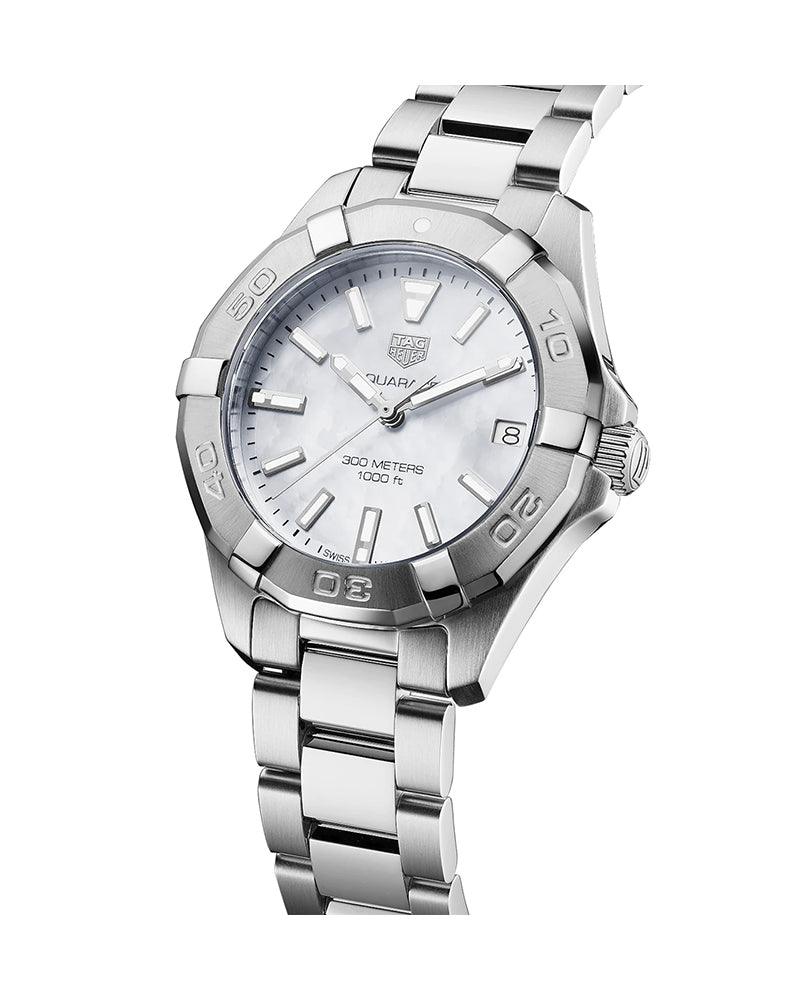 Tag Heuer Aquaracer White Mother of Pearl Dial Silver Steel Strap Watch for Women - WBD1311.BA0740 Watches Tag Heuer   